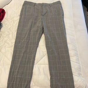 Plaid Slim Fit Suit Pant